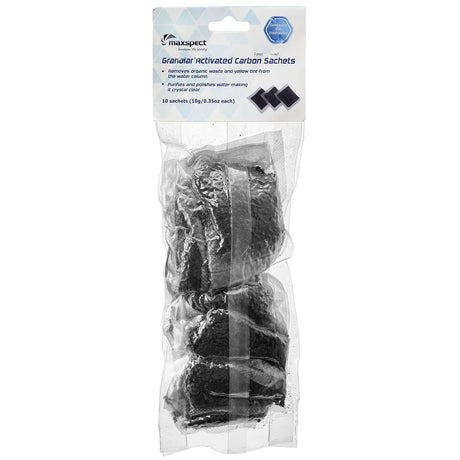 Maxspect Granular Activated Carbon Sachets pack of 10 for aquariums, purifies and polishes water, removes odor