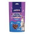 Meow Munchies Crunchy Bite Treats for Cats, Chicken Flavor, with creamy center and crunchy texture, 50g bag.