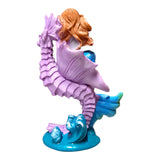 Mermaid with Seahorse Ornament showcasing a detailed mermaid figure on a seahorse for aquarium decor.