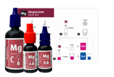 Red Sea MCP Magnesium Test Kit with bottles and instructions for accurate magnesium measurement in aquariums.