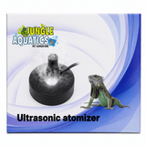 Mist Maker Without LED Ultrasonic atomizer for reptiles by Jungle Aquatics with mist effect and iguana illustration.