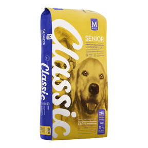 Montego Classic Senior Dog Food 25kg bag featuring premium nutrition for senior dogs.
