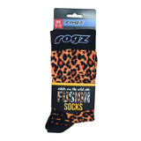 ROGZ Safari Socks Leopard, Shoe Size 8-12
