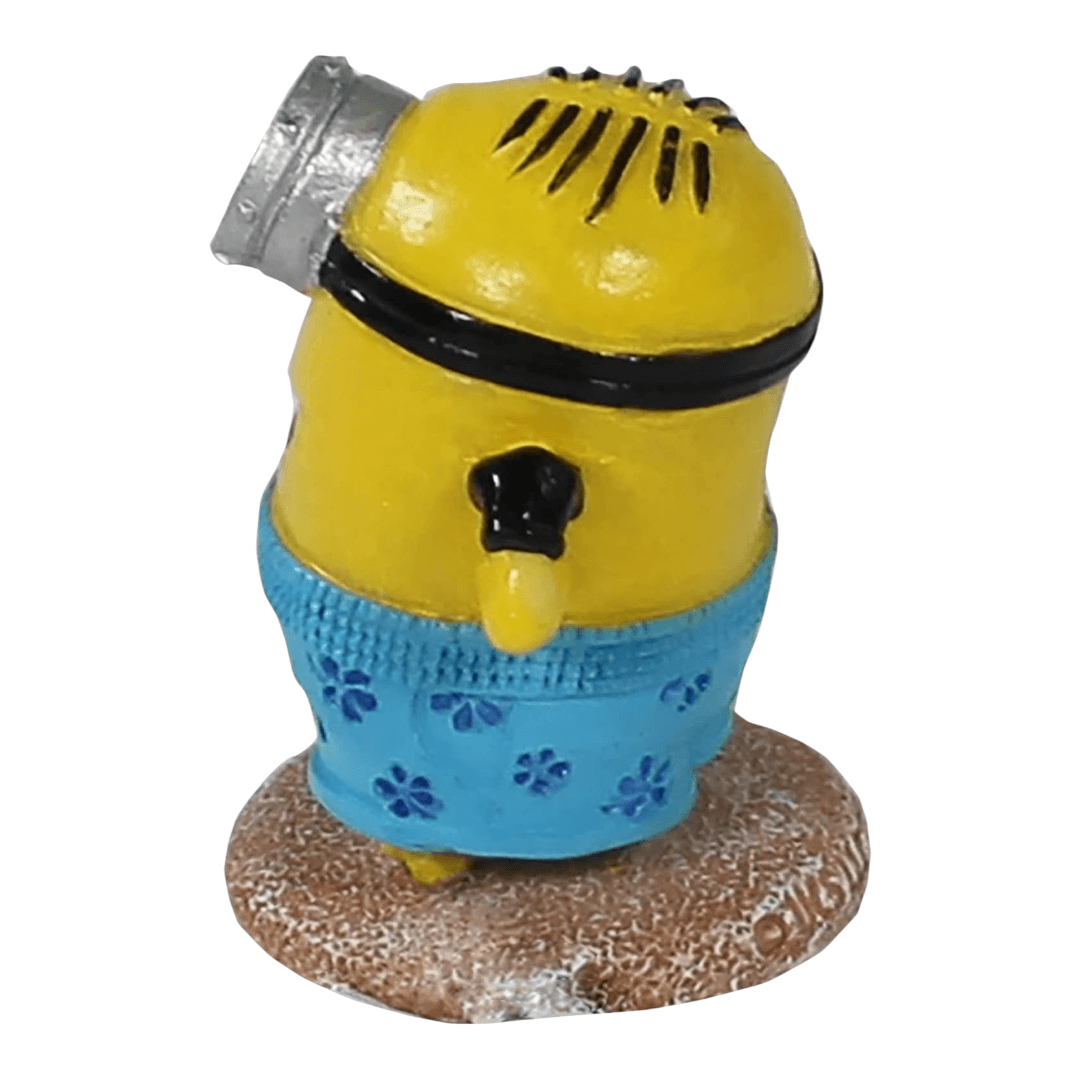 Penn-Plax Minions Officially Licensed beach-themed aquarium ornament featuring a fun yellow Minion in swim trunks.
