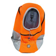 Pet Carry Backpack in bright orange color, designed for small pets, featuring breathable mesh and secure interior.