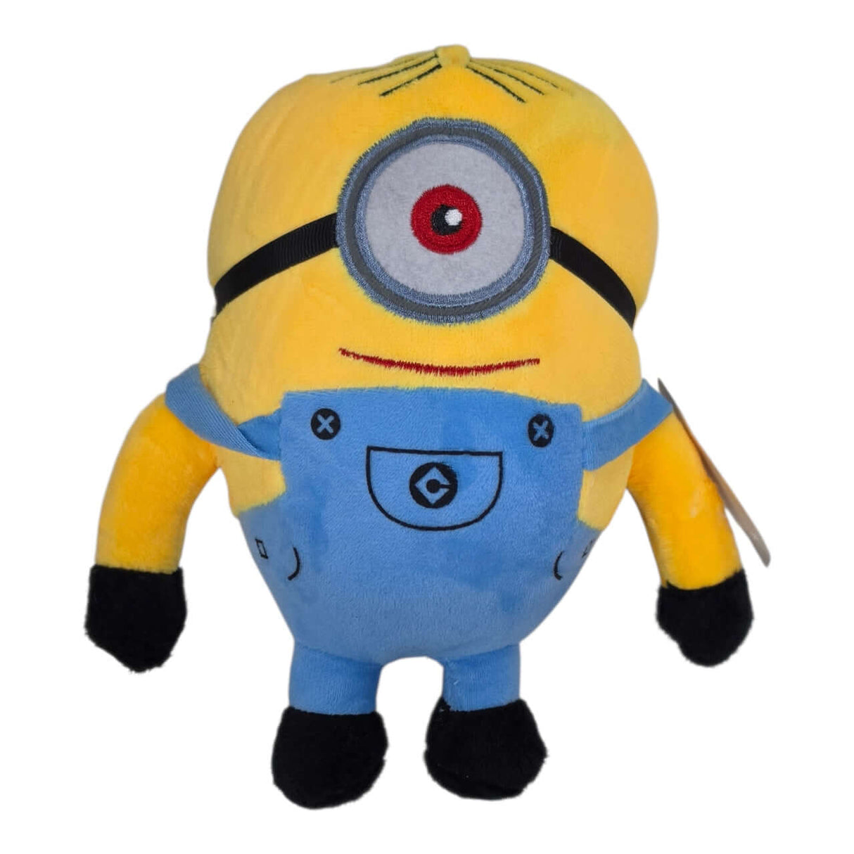 Plushy Charity Toy in the shape of a minion character, soft and colorful.
