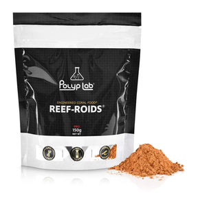 PolypLab Reef Roids 150g coral food promotes coral growth and coloration, featuring natural marine planktons.