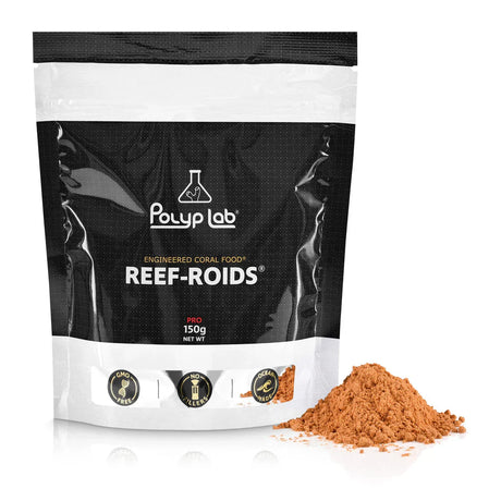 PolypLab Reef Roids 150g coral food promotes coral growth and coloration, featuring natural marine planktons.