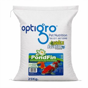 PondFin Koi and Goldfish Food 25kg Bag, premium diet for Koi and goldfish, nutrient-rich fish food.