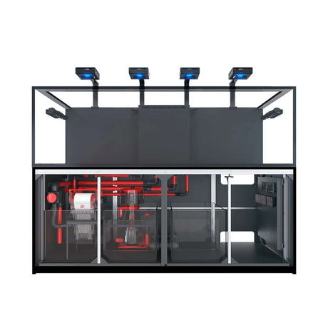 Red Sea Reefer G2+ S1000 MAX Black aquarium with optimal filtration and lighting for easy setup.