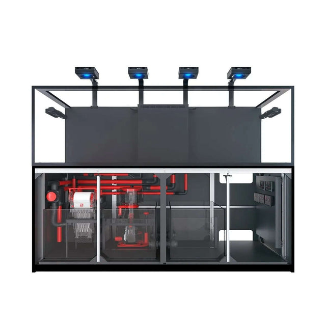 Red Sea Reefer G2+ S1000 MAX Black aquarium with optimal filtration and lighting for easy setup.