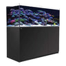 Red Sea Reefer G2+ 525 Aquarium showcasing a vibrant coral reef, with sleek black cabinetry and top-quality filtration system.