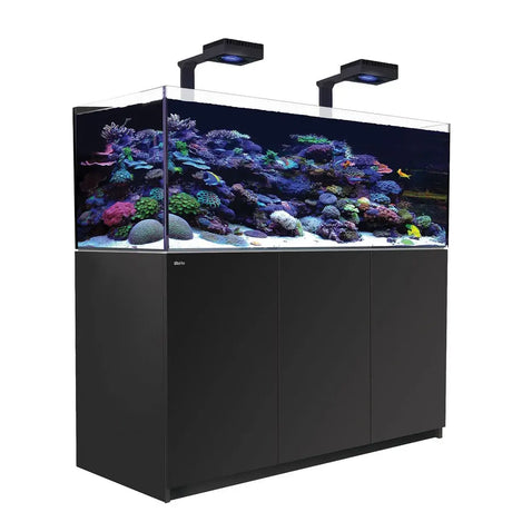 Red Sea Reefer G2+ 525 Aquarium showcasing vibrant coral reefs and LED lighting, ideal for marine enthusiasts.
