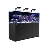 Red Sea Reefer G2+ 750 aquarium with vibrant coral display and LED lighting, ideal for reef enthusiasts.