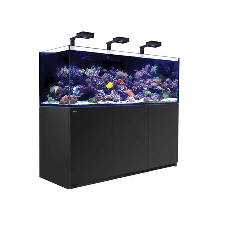 Red Sea Reefer G2+ 750 aquarium with vibrant coral display and LED lighting, ideal for reef enthusiasts.