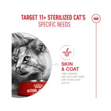 Royal Canin Ageing 11+ Dry Cat Food targeting specific needs for senior and sterilized cats.