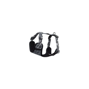 Rogz Fusion Safari Comfy Dog Harness in Zebra print, padded for comfort and pressure redistribution.