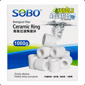 SOBO Bio Ceramic Rings 1000g for aquarium biological filtration, promoting beneficial bacteria growth.