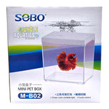SOBO Mini Pet Box Betta Tank with LED displaying a Siamese Fighter fish in its clear aquarium.
