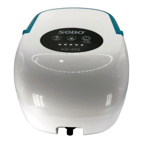 SOBO AQ Series AC/DC Air Pump for aquariums with dual power options for emergency oxygen supply.