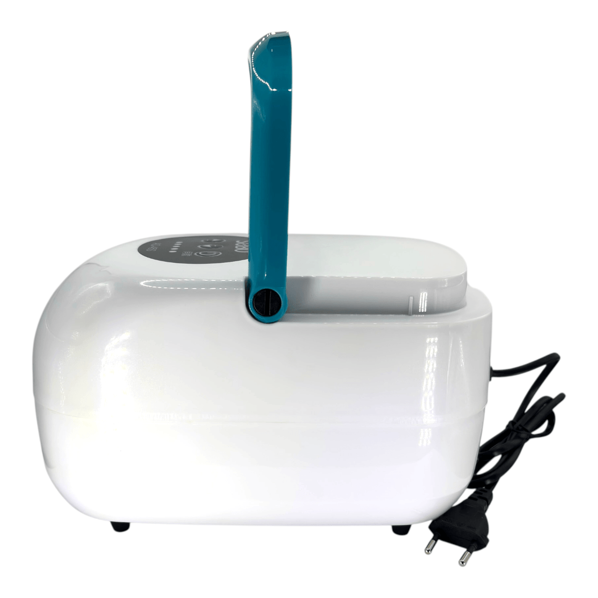 SOBO AQ Series AC/DC Air Pump side view with power cord and ergonomic handle.