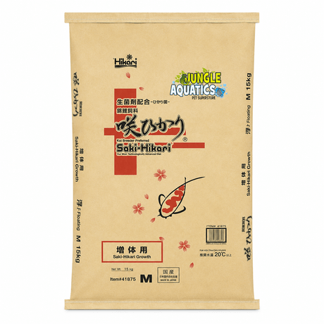 Saki-Hikari Koi Growth 15kg bag for accelerated growth in koi, designed for championship form.