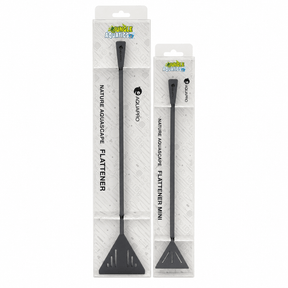 Sand Flattener Pro AquaPro Nature Aquascape Flattener and Mini packaging for aquarium substrate shaping.
