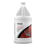 Seachem Prime 4L concentrated water conditioner for freshwater and saltwater aquariums, removes chlorine and detoxifies ammonia.