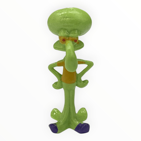 SpongeBob Characters 6pc Ornament Set Small featuring Squidward figure for aquarium decoration