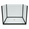 TANK ONLY - White Vinyl with Black Silicone glass aquarium with clear sides and black silicone accents.