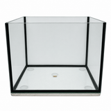 TANK ONLY - White Vinyl with Black Silicone glass aquarium with clear sides and black silicone accents.
