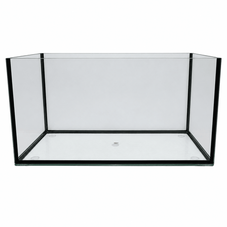 TANK ONLY - White Vinyl with Black Silicone glass aquarium background with clear edges.