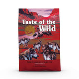 Taste of the Wild Canine Southwest Canyon Dry Food bag with wild animals in a desert landscape.