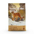 Taste of the Wild Feline Canyon River Cat Food bag featuring a mountain lion near a river.