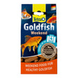 Tetra Goldfish Weekend 10 Sticks package, nutritious food for healthy goldfish, feeds up to 4 days, made with natural ingredients.