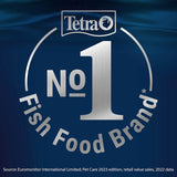 Tetra logo with text "No.1 Fish Food Brand" highlighting Tetra as the leading fish food choice.
