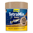 TetraMin Baby fish food container promoting healthy growth and vitality for baby ornamental fish.