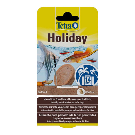 Tetramin Holiday Block product for fish; nutritional gel food for up to 14 days of healthy feeding while on vacation.
