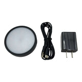 Themed WWW Betta Aqua Aquariums lighting accessories including a circular light, USB cable, and power adapter.