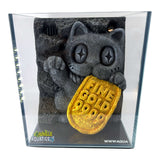 Themed WWW Betta Aqua Aquariums with a cute cat holding a gold bar decoration in a stylish aquarium setup.