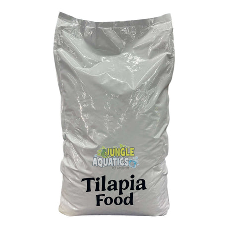 Tilapia Fish Food in a bag, promoting balanced nutrition for healthy tilapia growth.