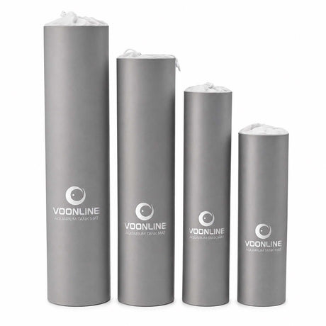 Voonline Aquarium Tank Mat packaging displayed in four different sizes for optimal aquarium protection.
