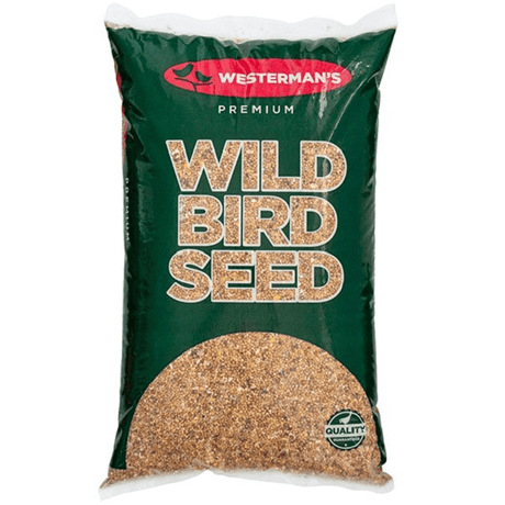 Westerman's Wild Bird Seed 25kg packaging featuring a green background and large text on the front.