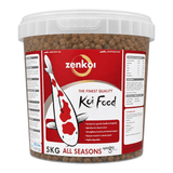 Zenkoi Pond Food All Season 5kg bucket for vibrant health and growth of koi and ornamental fish.