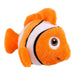 AFP Bouncy Sealife Toy, a plush clownfish with bright orange and white colors, perfect for dogs to fetch and cuddle.