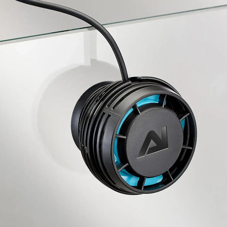 AI Nero Powerhead Wavemakers mounted on aquarium glass, showcasing adjustable water flow design.