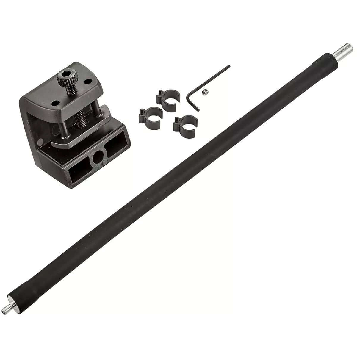 AI Prime Flex Arm components including mount, adjustable arm, and accessories for under 1.20" aquarium rims.