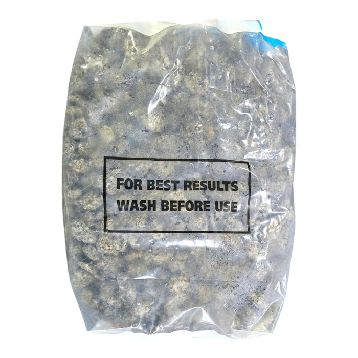 Alfagrog Biological Filter Media in a sealed bag with washing instructions for optimal performance.