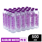 Designer Water Alkaline Ionized Water Still in 500 ml bottles with pH level 10 for optimal hydration.