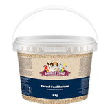 Animal Zone Parrot Food Natural 3kg bucket with roasted grains and vegetables for a balanced parrot diet.